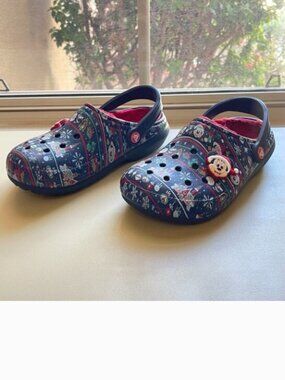 Crocs Disney Christmas Shoes Mules Holiday 2020 Mickey Mouse Santa Blue Red 6